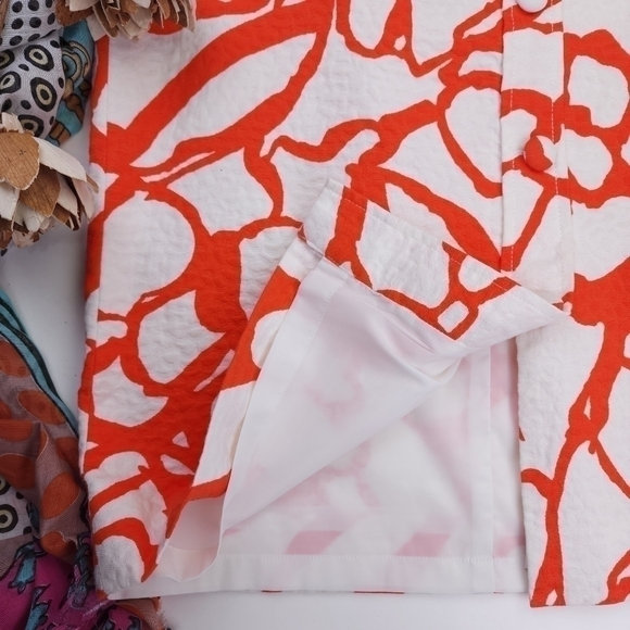 Doncaster Orange White Button Down sz 10 - Picture 9 of 13